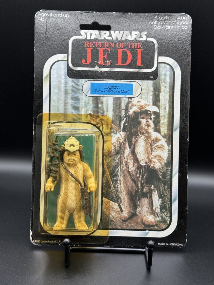 Vintage Star Wars ROTJ LOGRAY EWOK Action Figure Carded 1983 Palitoy