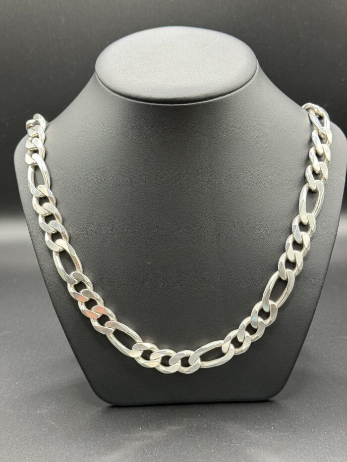 Sterling Silver Figaro Necklace 25" 0.5" 925