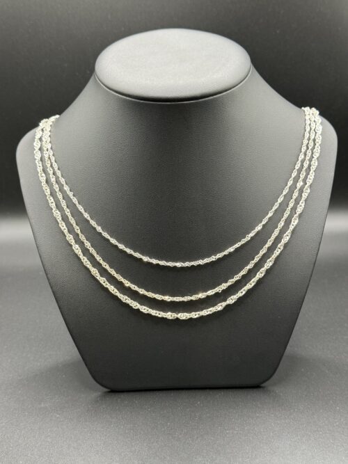 Sterling Silver 925 Rope Chain Necklace - 18"