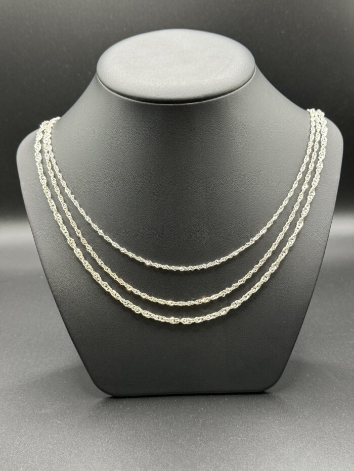 Sterling Silver 925 Rope Chain Necklace - 18"