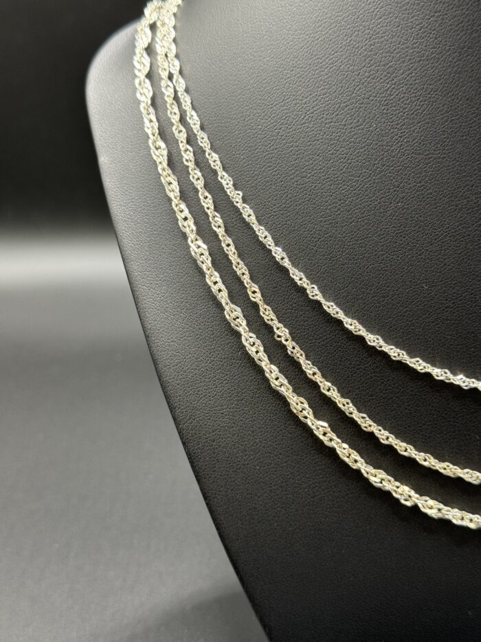 Sterling Silver 925 Rope Chain Necklace - 18" - Image 2