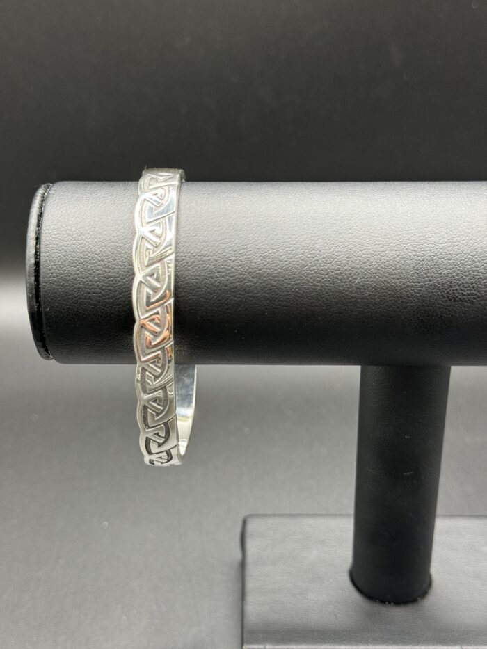 Sterling Silver 925 Solid Bangle Bracelet - 7L 0.25" - Image 2