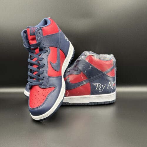 Supreme x Nike SB Dunk High By Any Means Red Navy