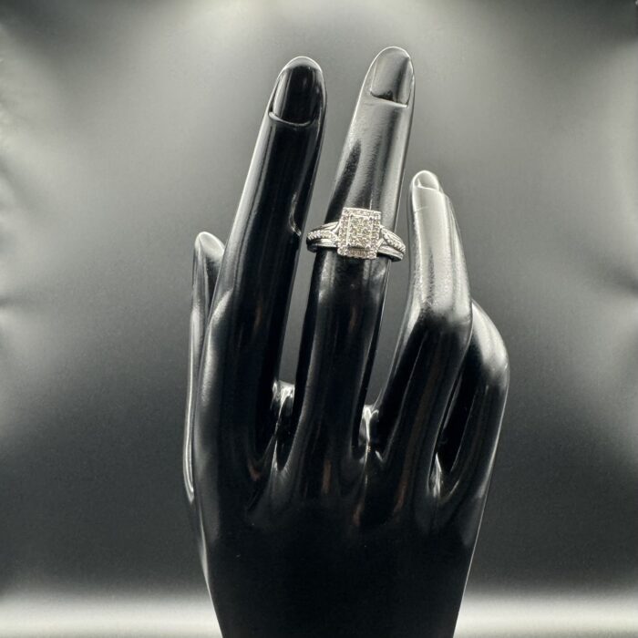 9ct White Gold Diamond Cluster Engagement Ring