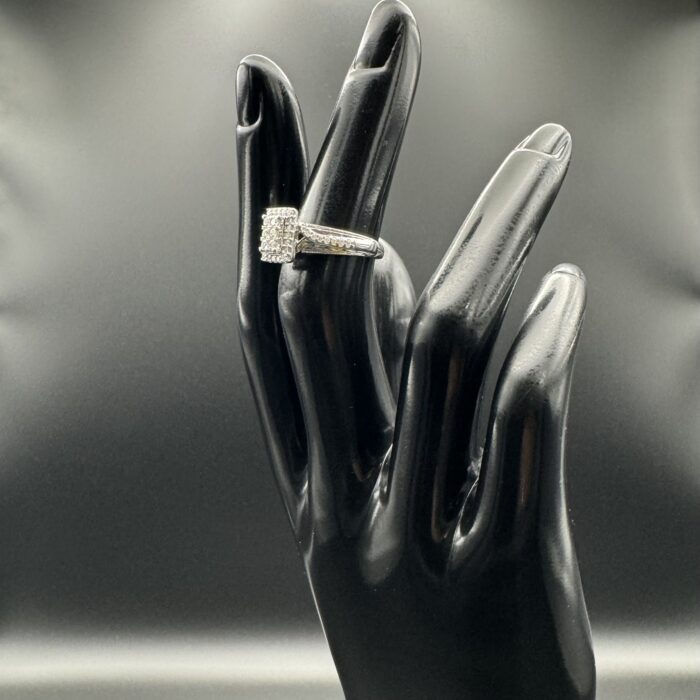 9ct White Gold Diamond Cluster Engagement Ring - Image 4