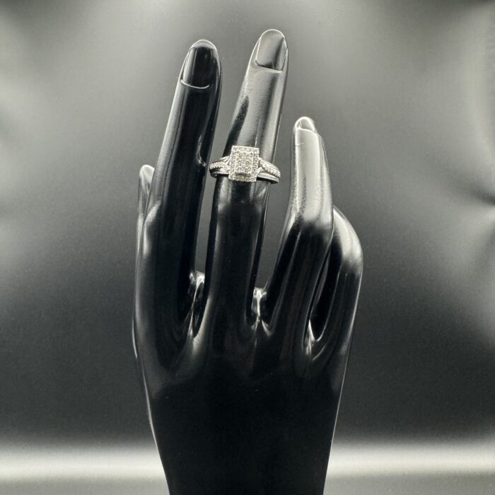 9ct White Gold Diamond Cluster Engagement Ring - Image 7
