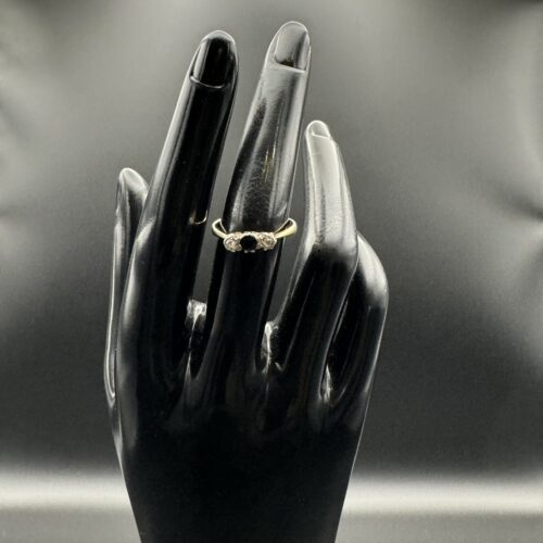 18ct Gold Diamond & Sapphire Engagement Ring
