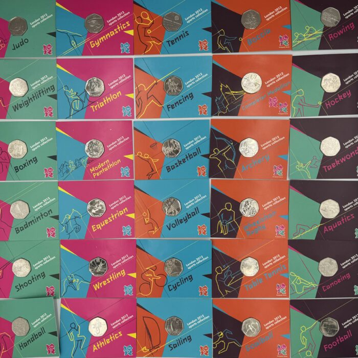 Royal Mint 2012 London Olympic 50p Full Coin Set