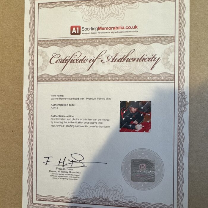 Wayne Rooney Overhead Kick - Premium Framed Signed Shirt - Image 2
