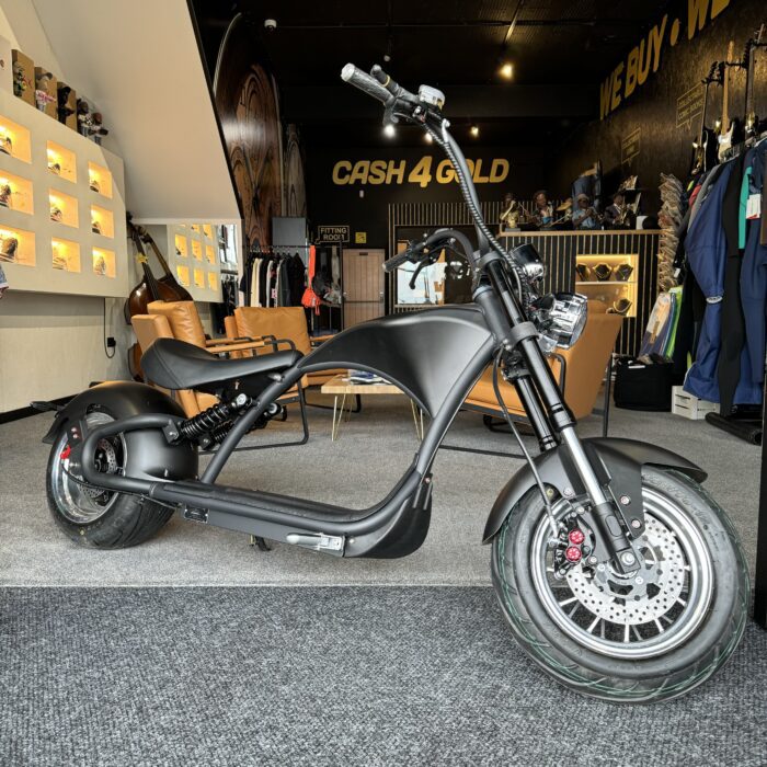 Mangosteen Electric Chopper Bike in Matte Black - Image 2